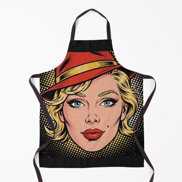Item preview, Red Hat Pop Art Blonde | Vintage Comic Woman | Retro Halftone designed and sold by MAISON SYLVIE.