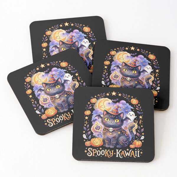 Item preview, Spooky Kawaii Cat – Cute Halloween Moon- Pumpkin Neko  designed and sold by CuteKats.
