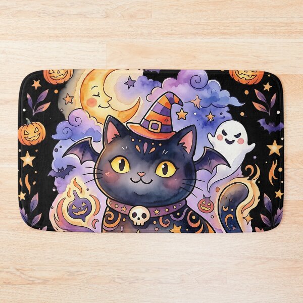 Item preview, Spooky Kawaii Cat – Cute Halloween Moon- Pumpkin Neko  designed and sold by CuteKats.