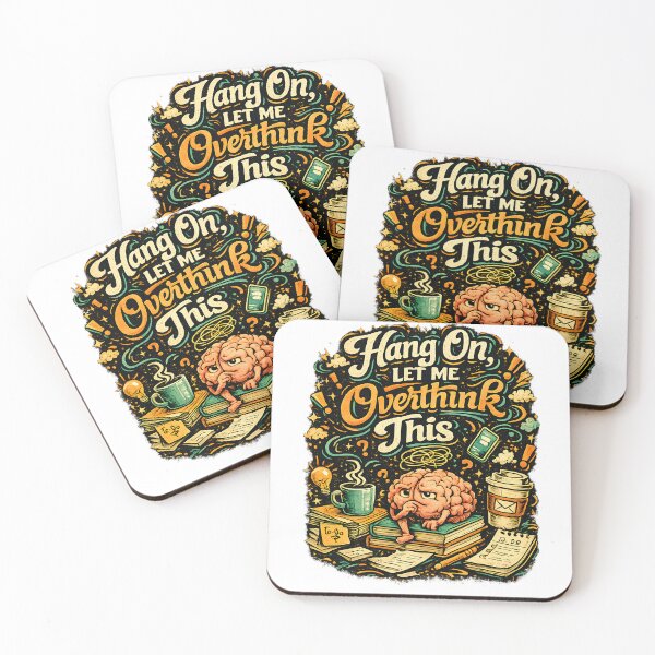 Item preview, Hang On Let Me Overthink This – Funny Retro Brain Design designed and sold by Best and Cool.