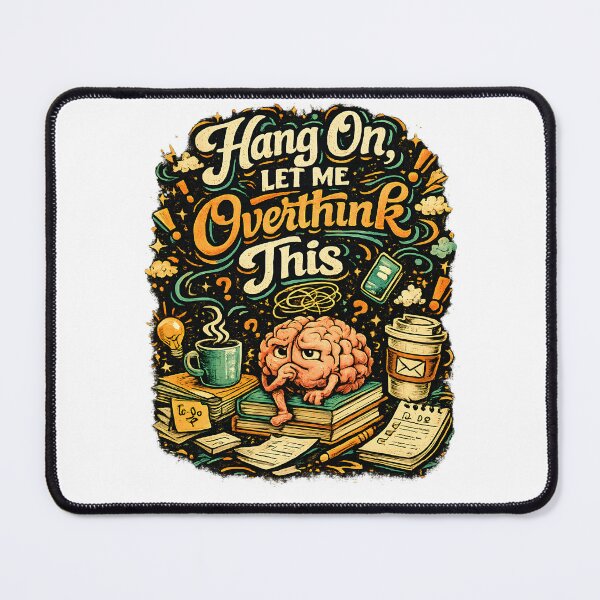Item preview, Hang On Let Me Overthink This – Funny Retro Brain Design designed and sold by Best and Cool.