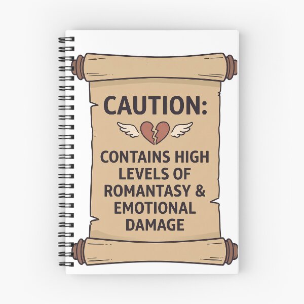 Item preview, Caution Romantasy And Emotional Damage Scroll designed and sold by BobbyTee Merch.