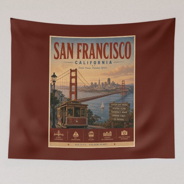 Item preview, Vintage San Francisco - California Poster designed and sold by GoodOldVintage.
