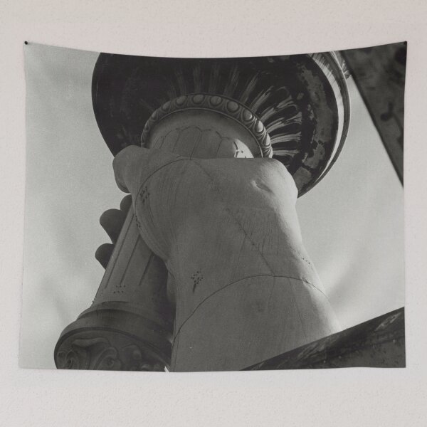 Item preview, Statue of Liberty colossal arm with torch black and white vintage fine art photograph designed and sold by Astrid Arkhangelsky.