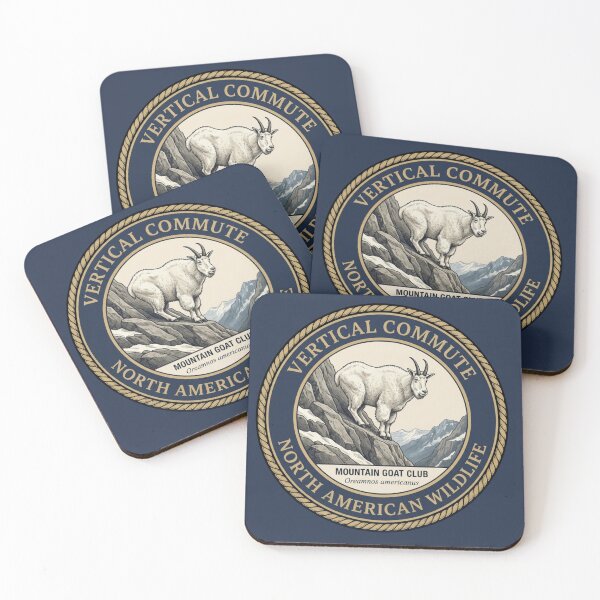 Item preview, Vertical Commute Mountain Goat Humor Badge designed and sold by CalmCapy Co.