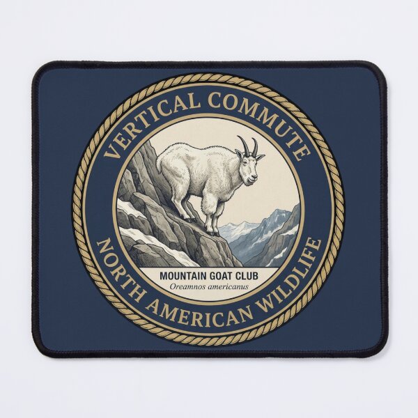 Item preview, Vertical Commute Mountain Goat Humor Badge designed and sold by CalmCapy Co.