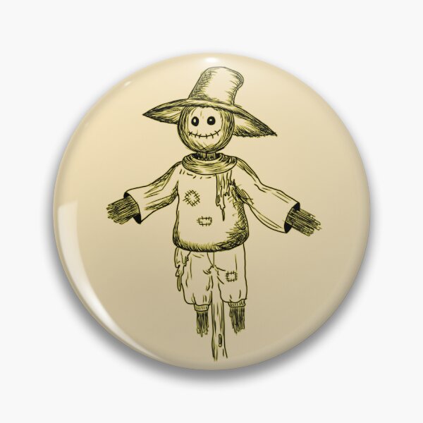 Item preview, Spooky Scarecrow Gold Sketch Halloween Print designed and sold by Potattoo.