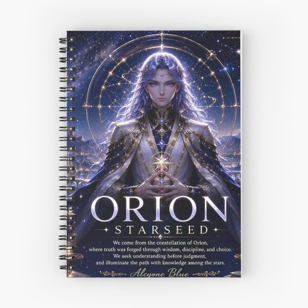 Item preview, Orion Starseed – Celestial Scholar Fantasy Art | Cosmic Wall Art | Spiritual Galaxy Decor | Alcyone Blue designed and sold by Alcyone-Blue.
