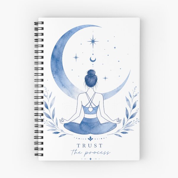 Item preview, Mystical Yoga Woman Crescent Moon Art designed and sold by VibePrinto.