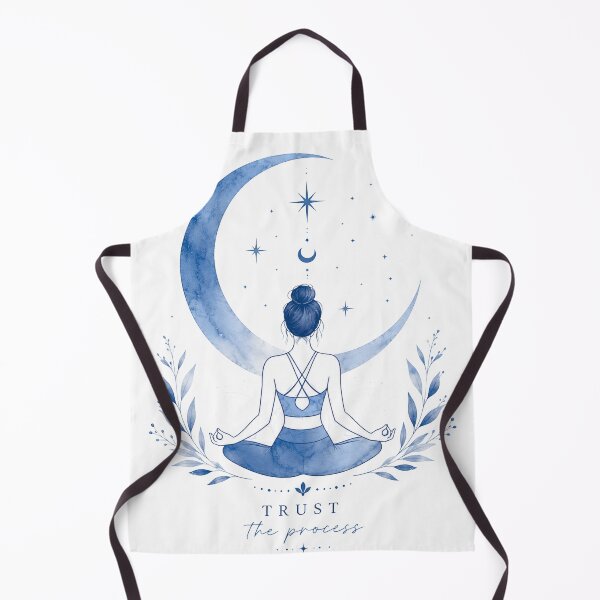 Item preview, Mystical Yoga Woman Crescent Moon Art designed and sold by VibePrinto.