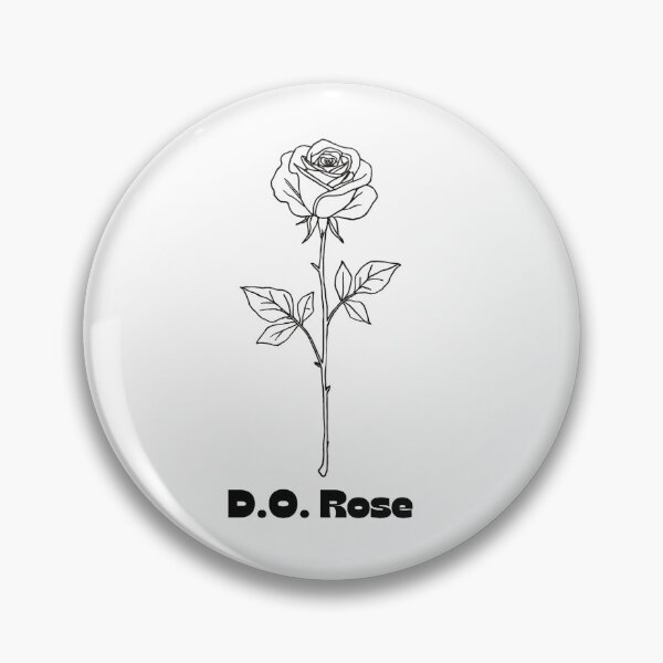 Item preview, EXO D.O. Rose Botanical Fine Line Tattoo Minimalist Sketch Graphic designed and sold by Gameshalah's Designs Hub.