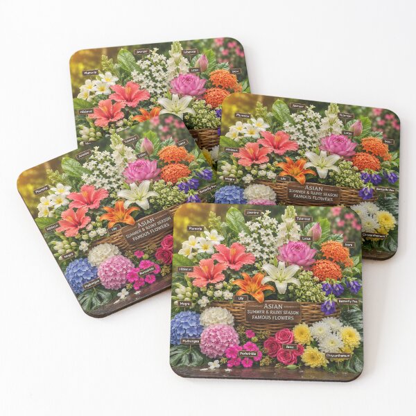 Item preview, Asian Summer Flowers  designed and sold by AwesomeDigiShop.