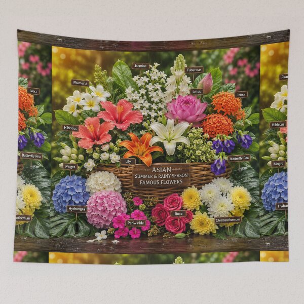 Item preview, Asian Summer Flowers  designed and sold by AwesomeDigiShop.