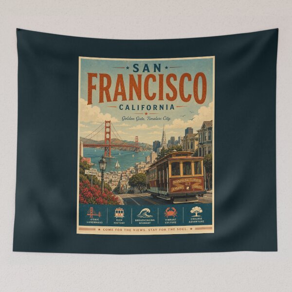 Item preview, Vintage San Francisco - California Poster designed and sold by GoodOldVintage.