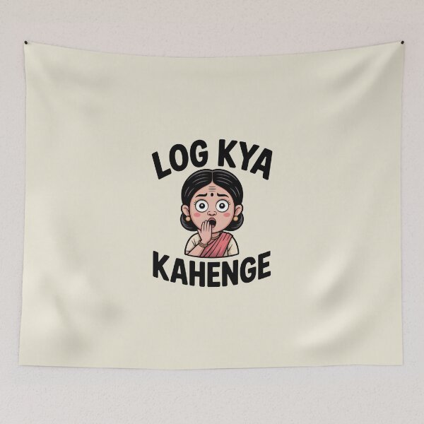 Item preview, Log Kya Kahenge – Funny Desi Aunty  designed and sold by Swati Art Shop.