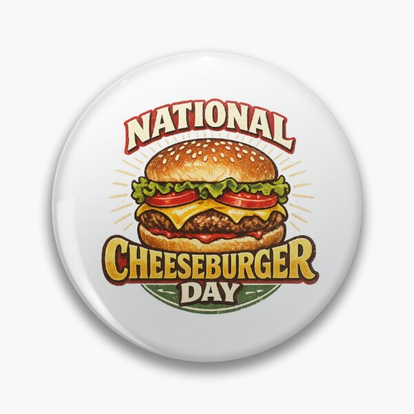 Item preview, National Cheeseburger Day Retro Burger Design designed and sold by Doodle Souq.