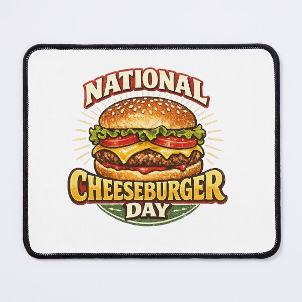 Item preview, National Cheeseburger Day Retro Burger Design designed and sold by Doodle Souq.