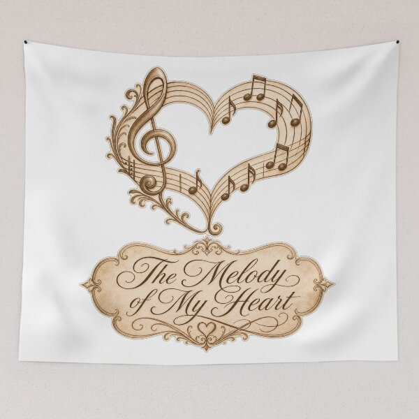 Item preview, The Melody of My Heart Ethereal Music Staff Art designed and sold by Aliplus+.