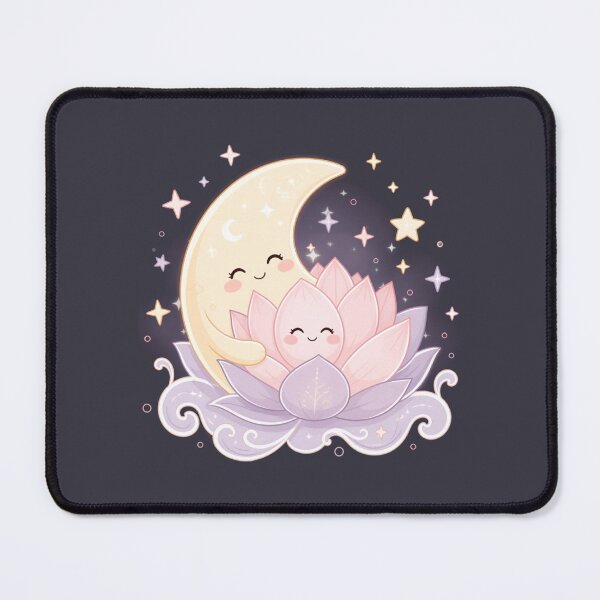 Item preview, Moon & Lotus Hug – Gentle Affirmation Thai Design designed and sold by CosmicQuietStudio.