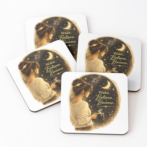 Item preview, Wake Believe Become - Inspirational illustration under the stars designed and sold by ElleMind.