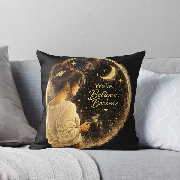 Item preview, Wake Believe Become - Inspirational illustration under the stars designed and sold by ElleMind.