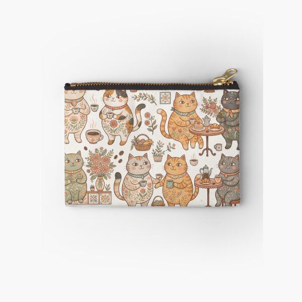 Item preview, Cozy Café Cats Pattern designed and sold by Iampoji.