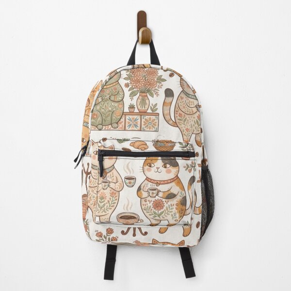 Item preview, Cozy Café Cats Pattern designed and sold by Iampoji.