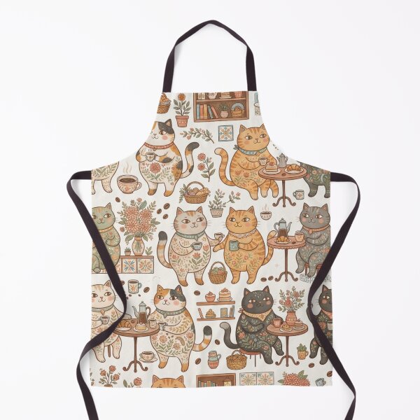 Item preview, Cozy Café Cats Pattern designed and sold by Iampoji.
