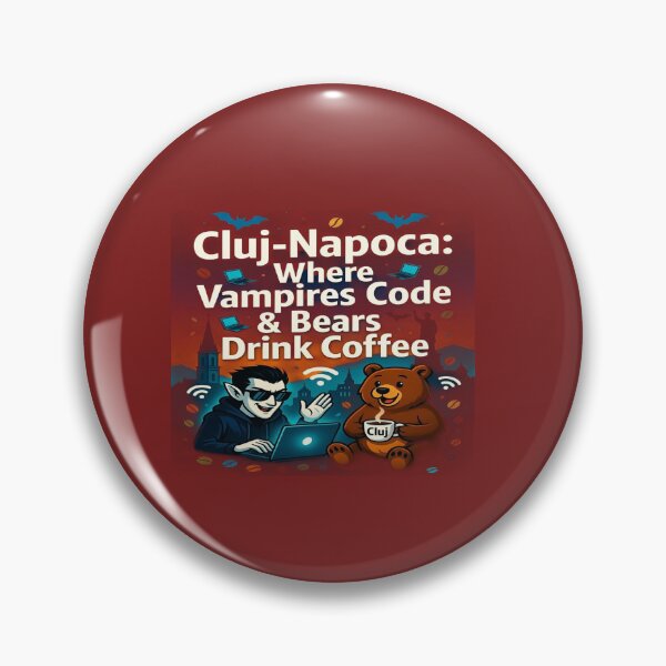 Item preview, Cluj-Napoca: Where Vampires Code & Bears Drink Coffee | Funny Romania Tech T-Shirt | Dracula Programmer | Cluj Coffee Lover Travel Souvenir designed and sold by Sushikidsntoddlers.