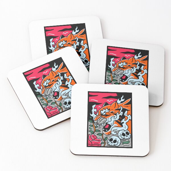Item preview, Edgy Tiger Tattoo Graphic Tee Streetwear Skull, Rose & Flames Art designed and sold by RiderSpoon.