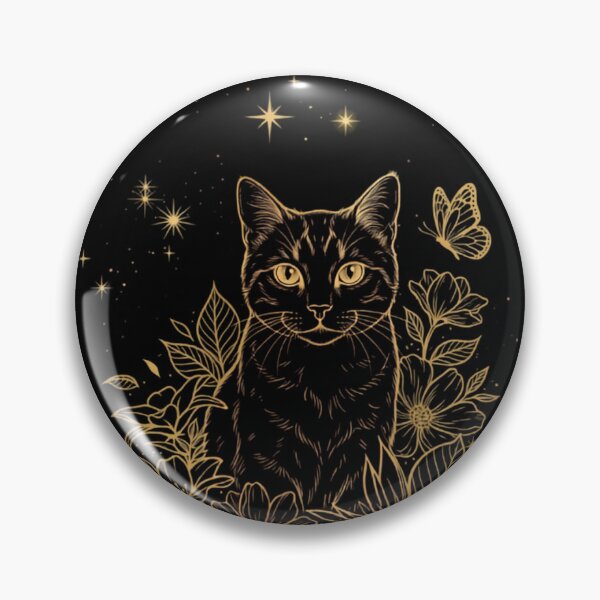 Item preview, Celestial Mystic Cat - Art with Flowers and Moon designed and sold by Knightofartx25.