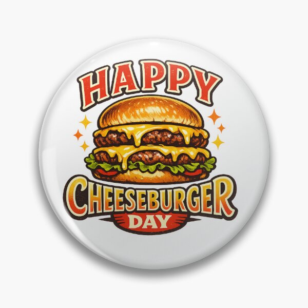 Item preview, Happy Cheeseburger Day Double Burger Graphic designed and sold by Doodle Souq.