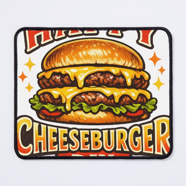 Item preview, Happy Cheeseburger Day Double Burger Graphic designed and sold by Doodle Souq.