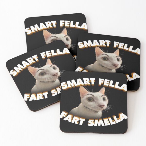 Item preview, Smart Fella or Fart Smella Cat Funny Meme | Cute Sarcastic Cat Quote | Humorous Animal Design designed and sold by StickerHavenn.