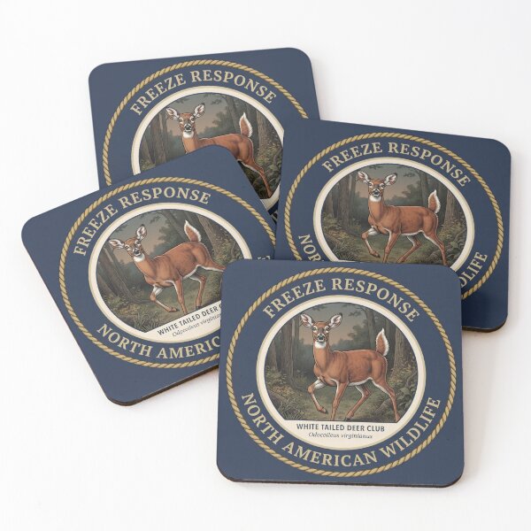 Item preview, Freeze Response White Tailed Deer Humor Badge designed and sold by CalmCapy Co.
