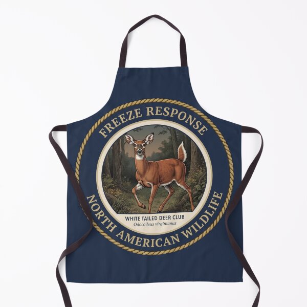 Item preview, Freeze Response White Tailed Deer Humor Badge designed and sold by CalmCapy Co.