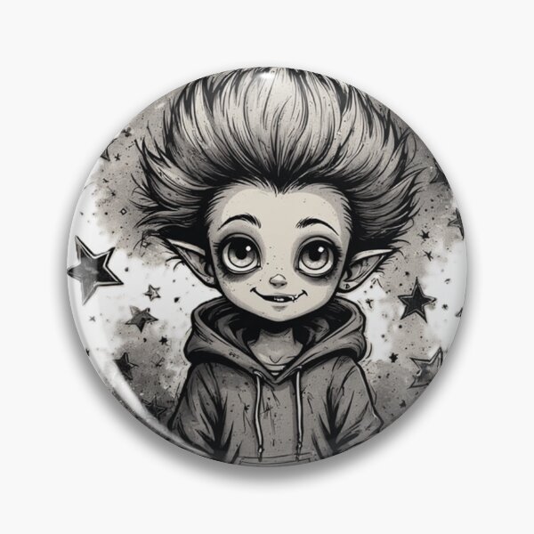 Item preview, Little Dark Star — Cute Gothic Creature Black and White Illustration designed by NegarTv Designs designed and sold by NegarTv Designs.