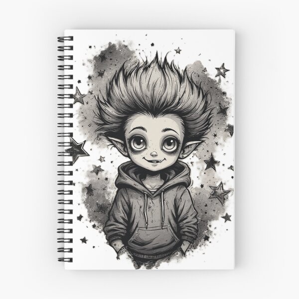 Item preview, Little Dark Star — Cute Gothic Creature Black and White Illustration designed by NegarTv Designs designed and sold by NegarTv Designs.
