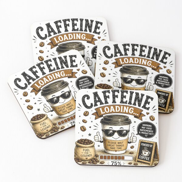 Item preview, Caffeine Loading | Funny Coffee Lover Vintage Graphic designed and sold by SlanPOD.
