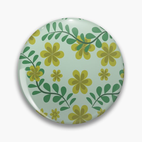 Item preview, Folk Art Botanical Floral Frame with Green Leaves and Yellow Flowers, Decorative Vector Illustration for Fabric, Wallpaper and Textile designed and sold by Ei-Ei.