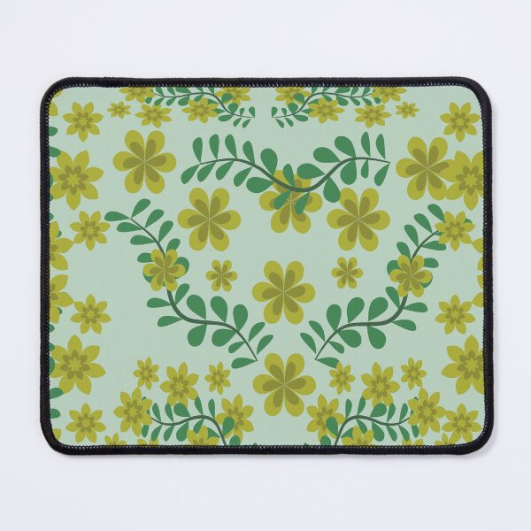 Item preview, Folk Art Botanical Floral Frame with Green Leaves and Yellow Flowers, Decorative Vector Illustration for Fabric, Wallpaper and Textile designed and sold by Ei-Ei.