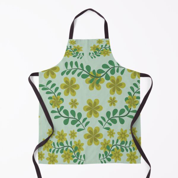 Item preview, Folk Art Botanical Floral Frame with Green Leaves and Yellow Flowers, Decorative Vector Illustration for Fabric, Wallpaper and Textile designed and sold by Ei-Ei.