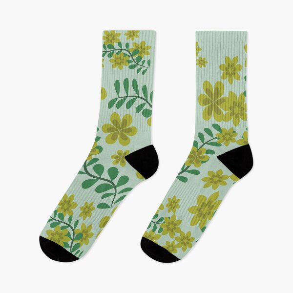 Item preview, Folk Art Botanical Floral Frame with Green Leaves and Yellow Flowers, Decorative Vector Illustration for Fabric, Wallpaper and Textile designed and sold by Ei-Ei.
