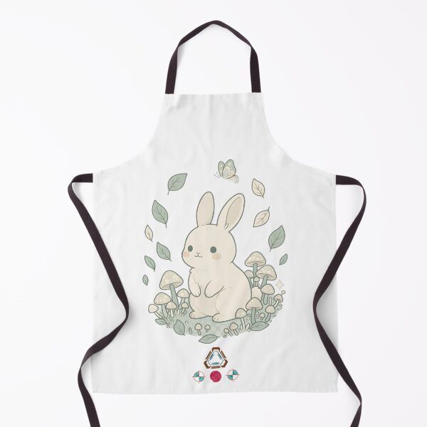Item preview, Cute Pastel Sage Green Bunny Among Tiny Mushrooms and Gentle Leaves designed and sold by Whimsy Trail Co.