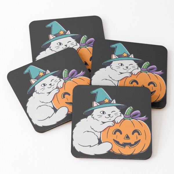 Item preview, Fluffy Gray Wizard Cat Hugging Pumpkin designed and sold by MewSpooky.