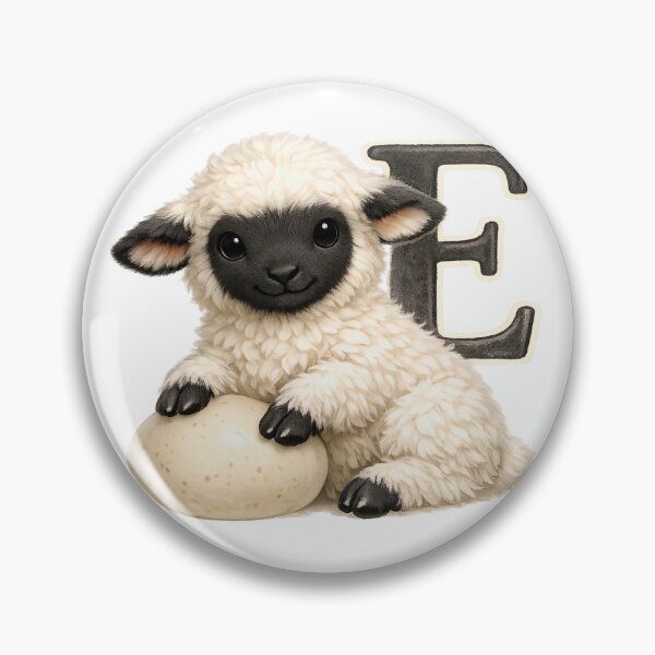 Item preview, Cute Lamb Alphabet Letter Art_E Illustration designed and sold by CottonLamb.