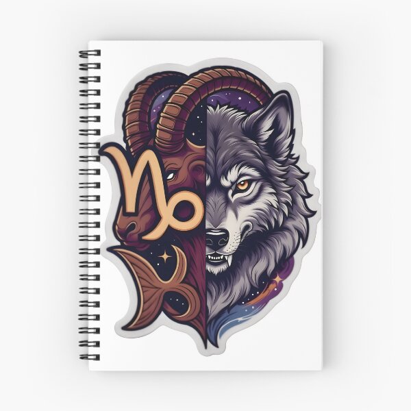 Item preview, Capricorn Symbol Wolf Split Design designed and sold by Zodiac Celestial Art.