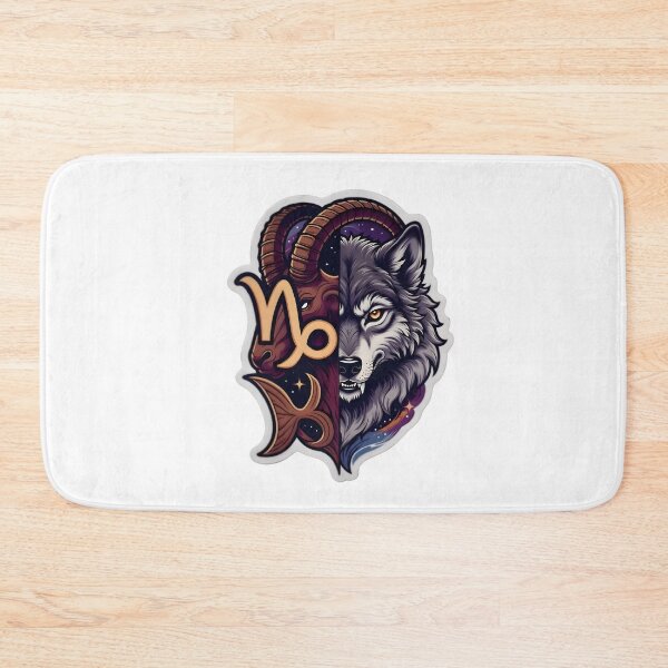Item preview, Capricorn Symbol Wolf Split Design designed and sold by Zodiac Celestial Art.