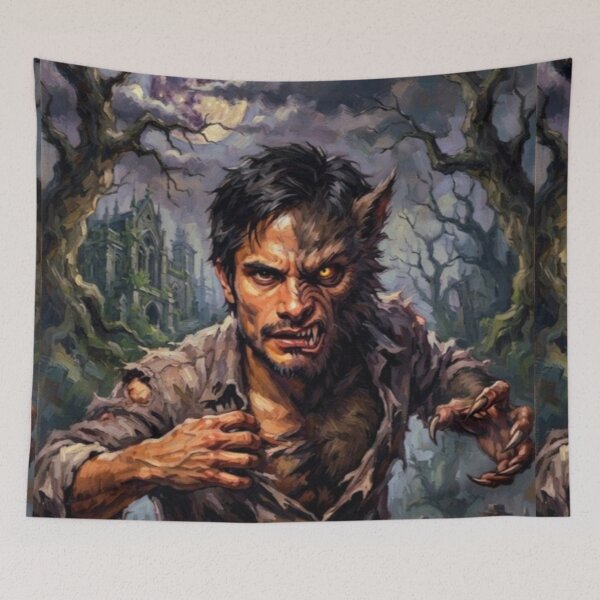 Item preview, Werewolf By Night Horror Fine Art Tribute designed and sold by Art's Diner.