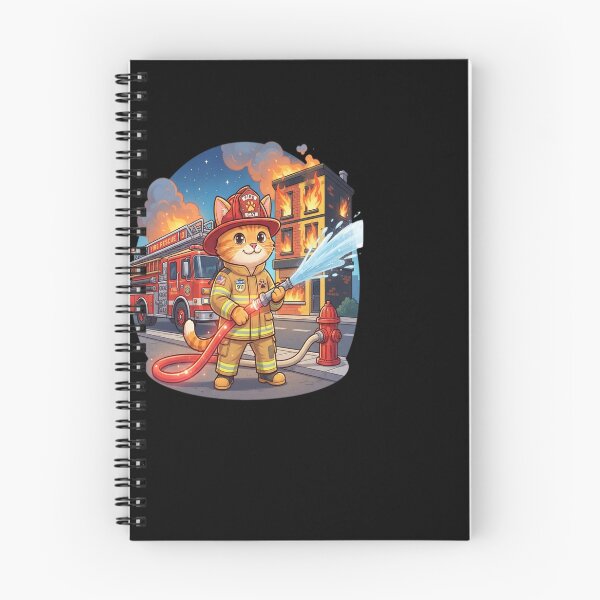 Item preview, Cute Firefighter Cat Kawaii Ginger Kitty Fireman Hero designed and sold by medan1.